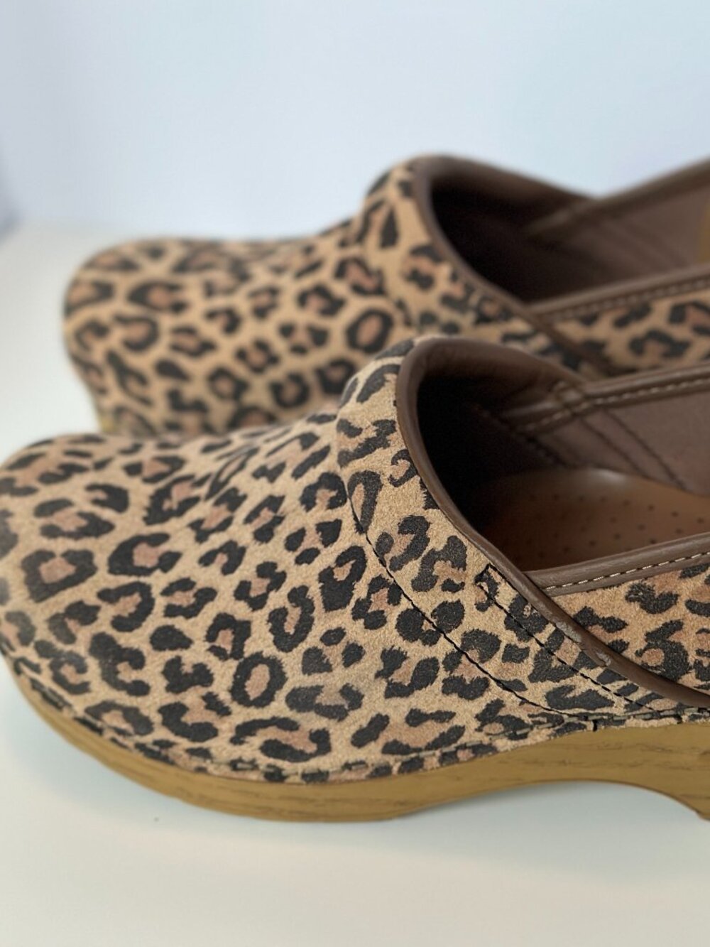 SOLD: Dansko Professional Leopard Print Suede Clogs 10.5 — Nursing Favorite!